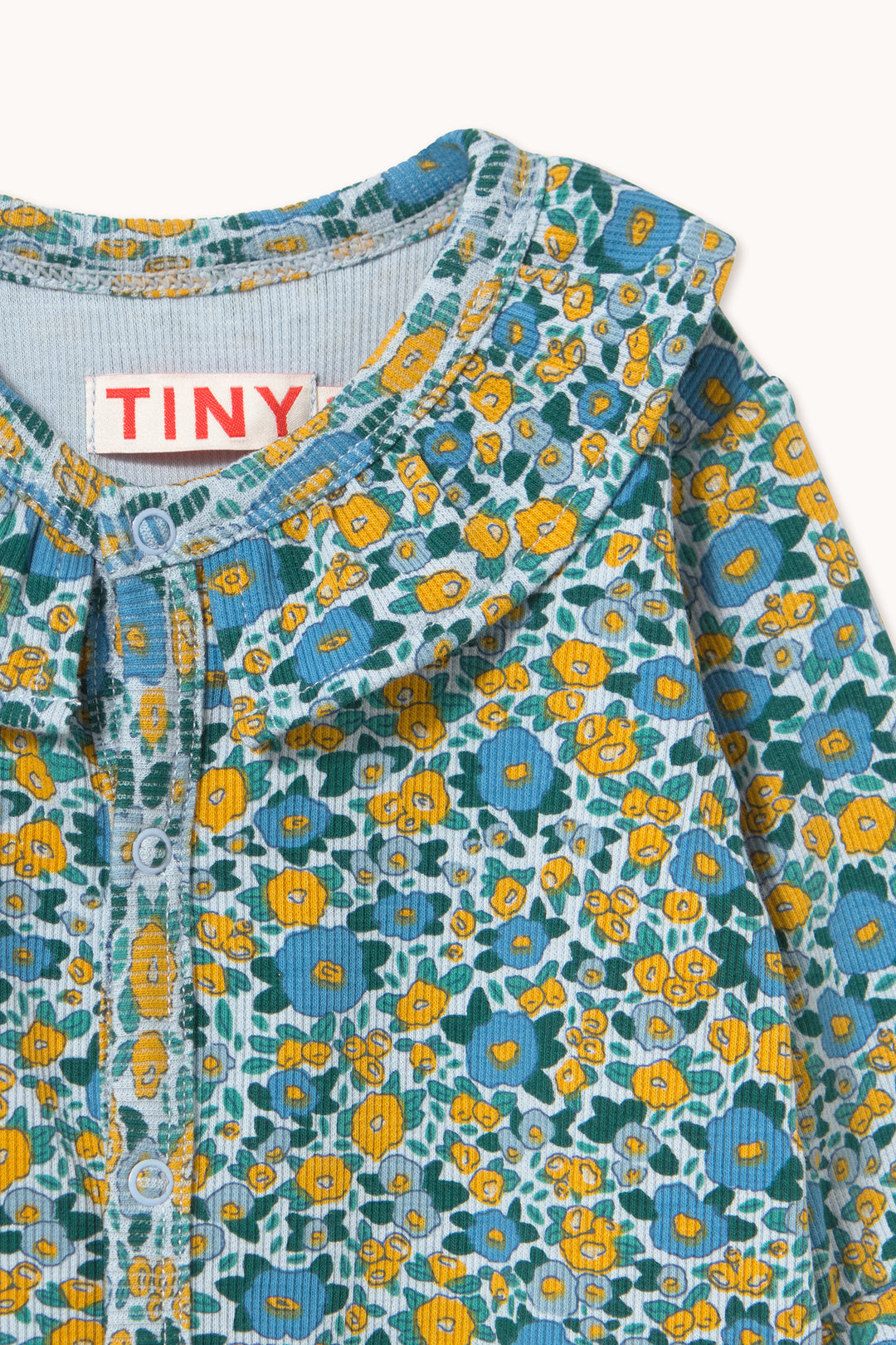 Tiny Cottons – Flower Pattern Rib One-Piece