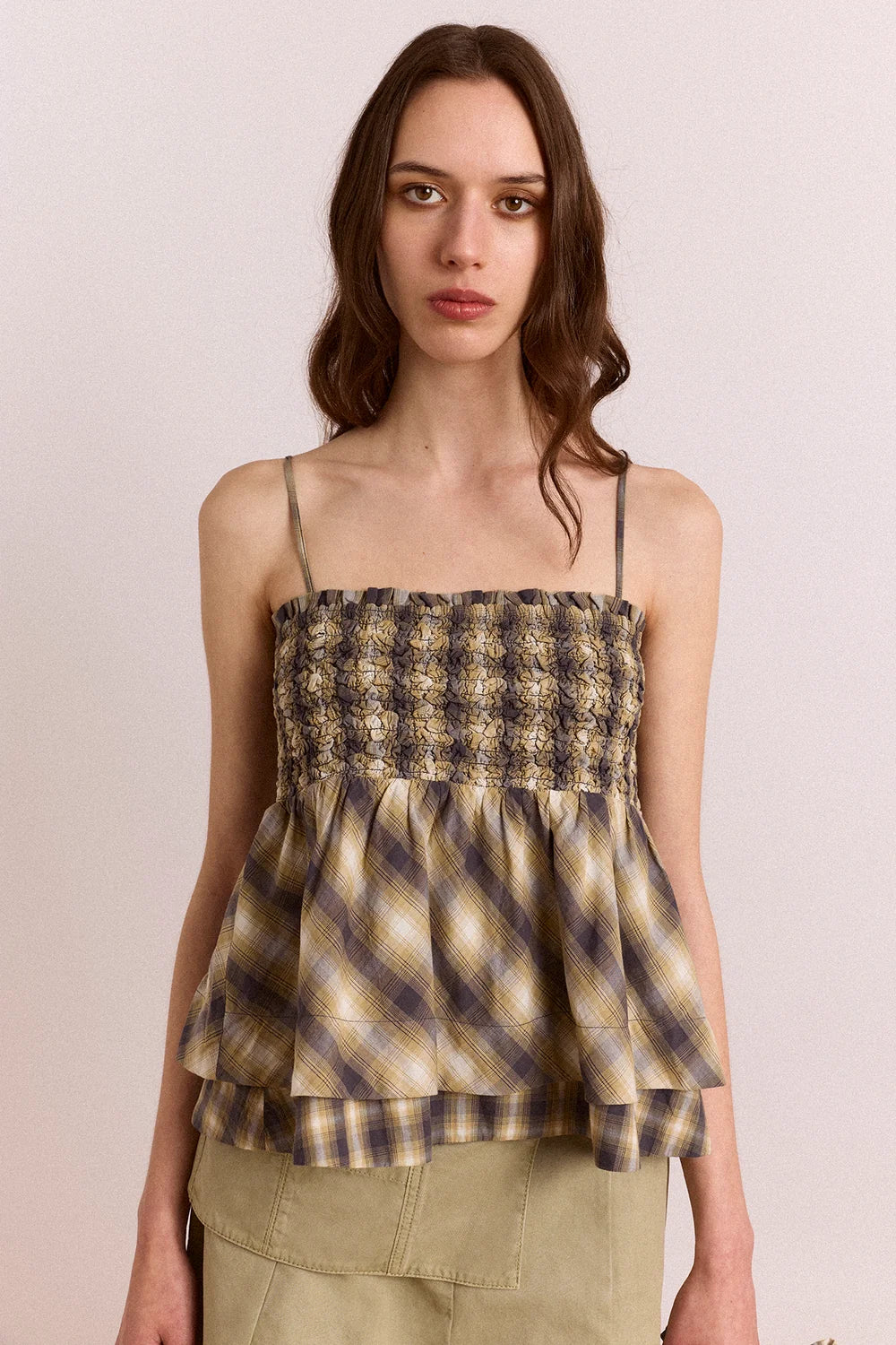 Damson Madder – Azalea Camisole in Cardamom Mix Check