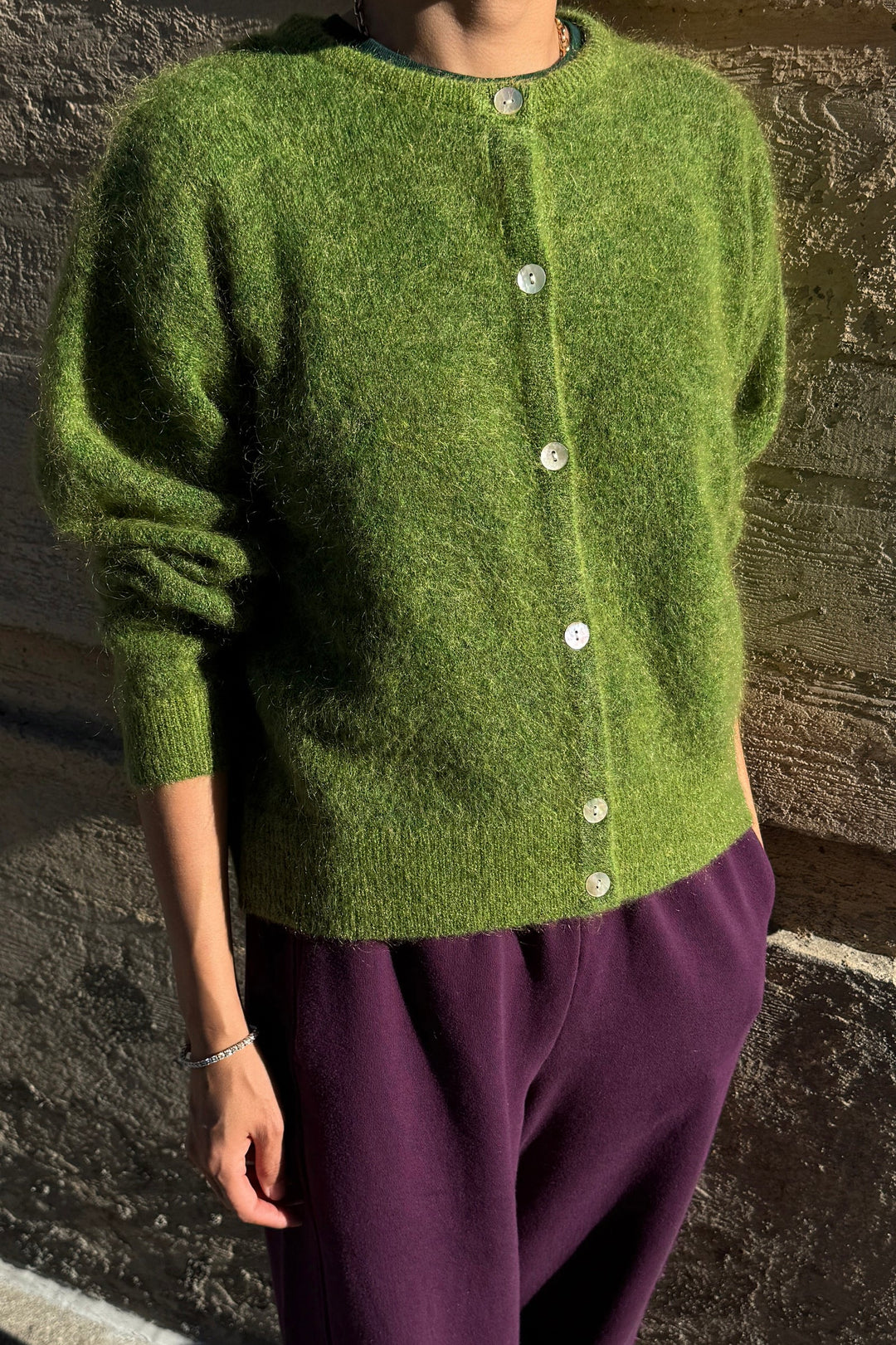 Le Bon Shoppe - Ayla Mohair Cardigan in Artichoke