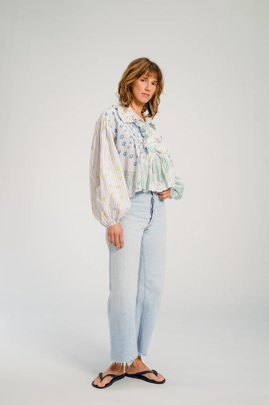 V De Vinster – Baya Blouse in Lemon Flori