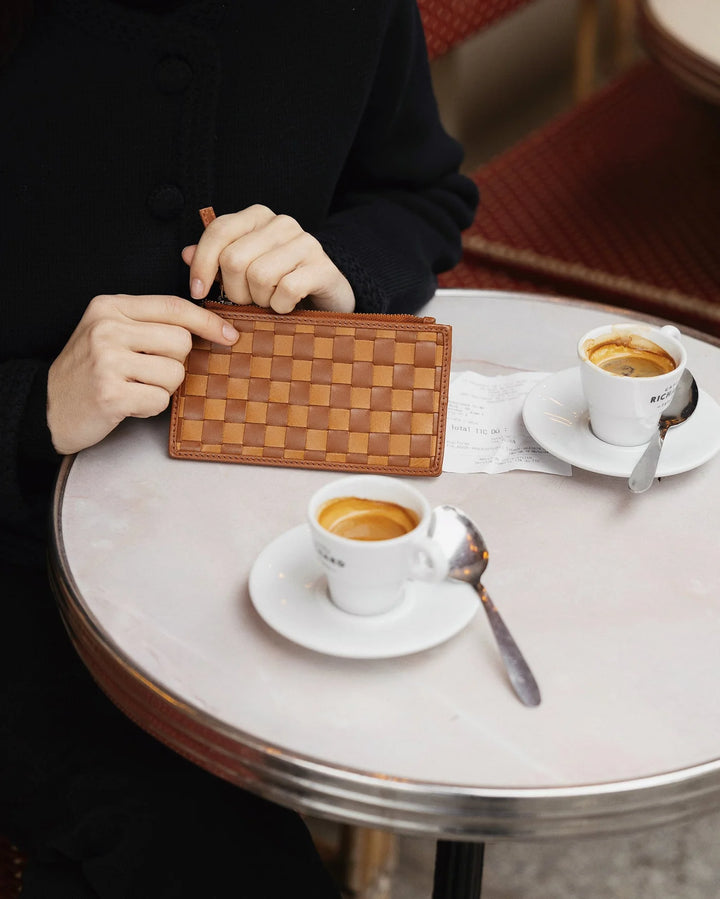 Bembien – Odin Card Case in Copper x Sienna Check