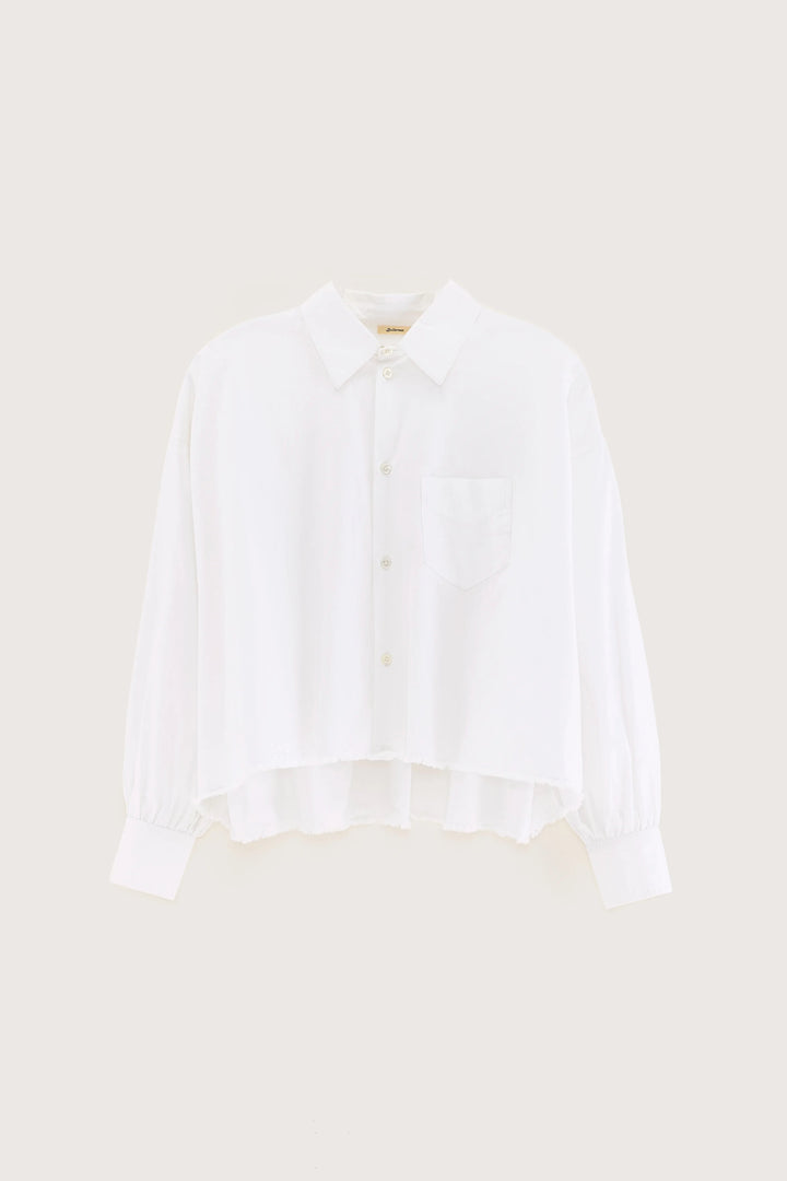 Bellerose – Kraft Cropped Shirt in White Poplin