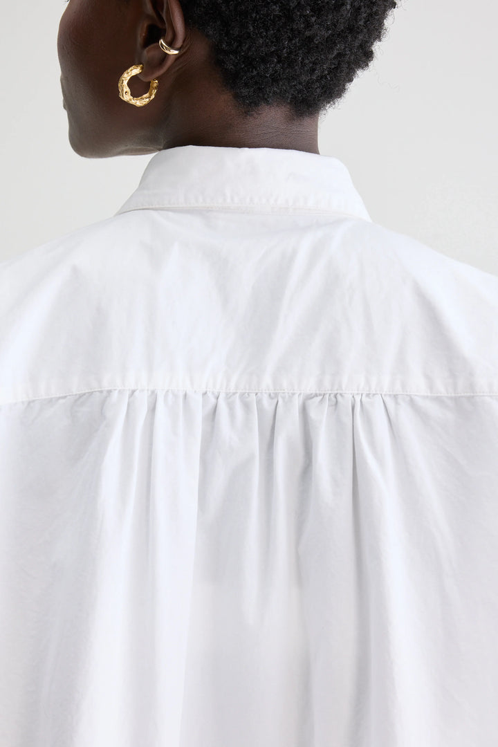 Bellerose – Kraft Cropped Shirt in White Poplin