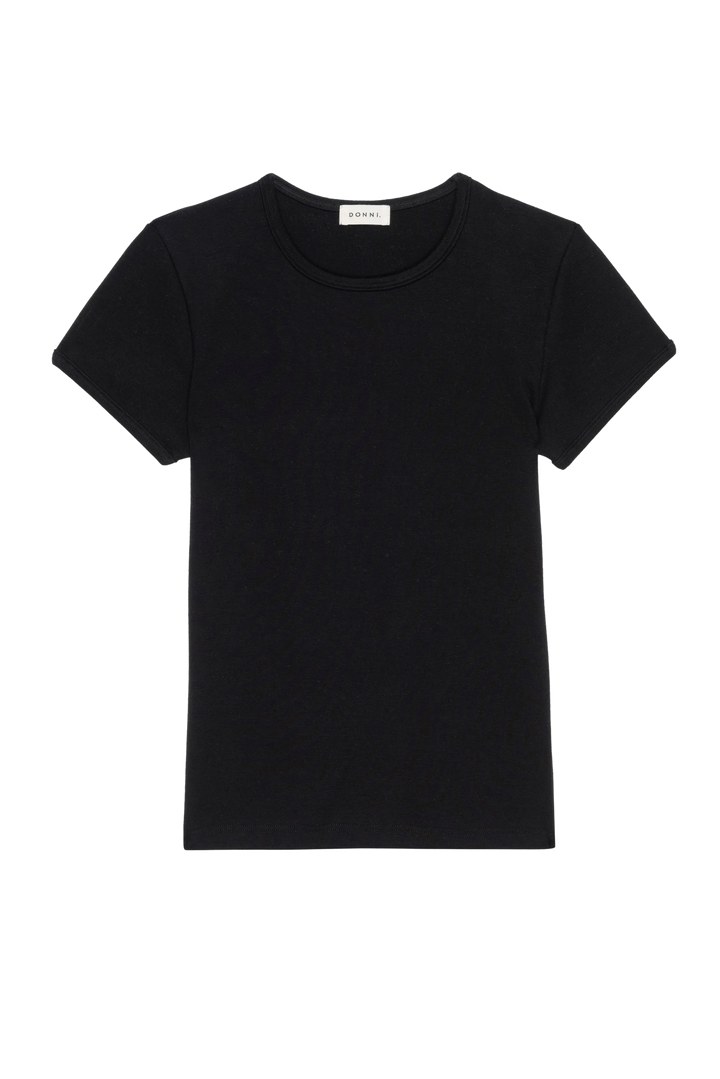 Donni – Baby Rib Tee in Black