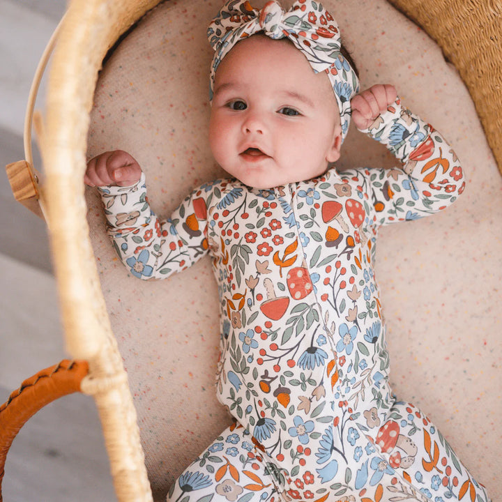 Bug + Bean – Bamboo 2-Way Convertible Zip Romper in Fall Floral