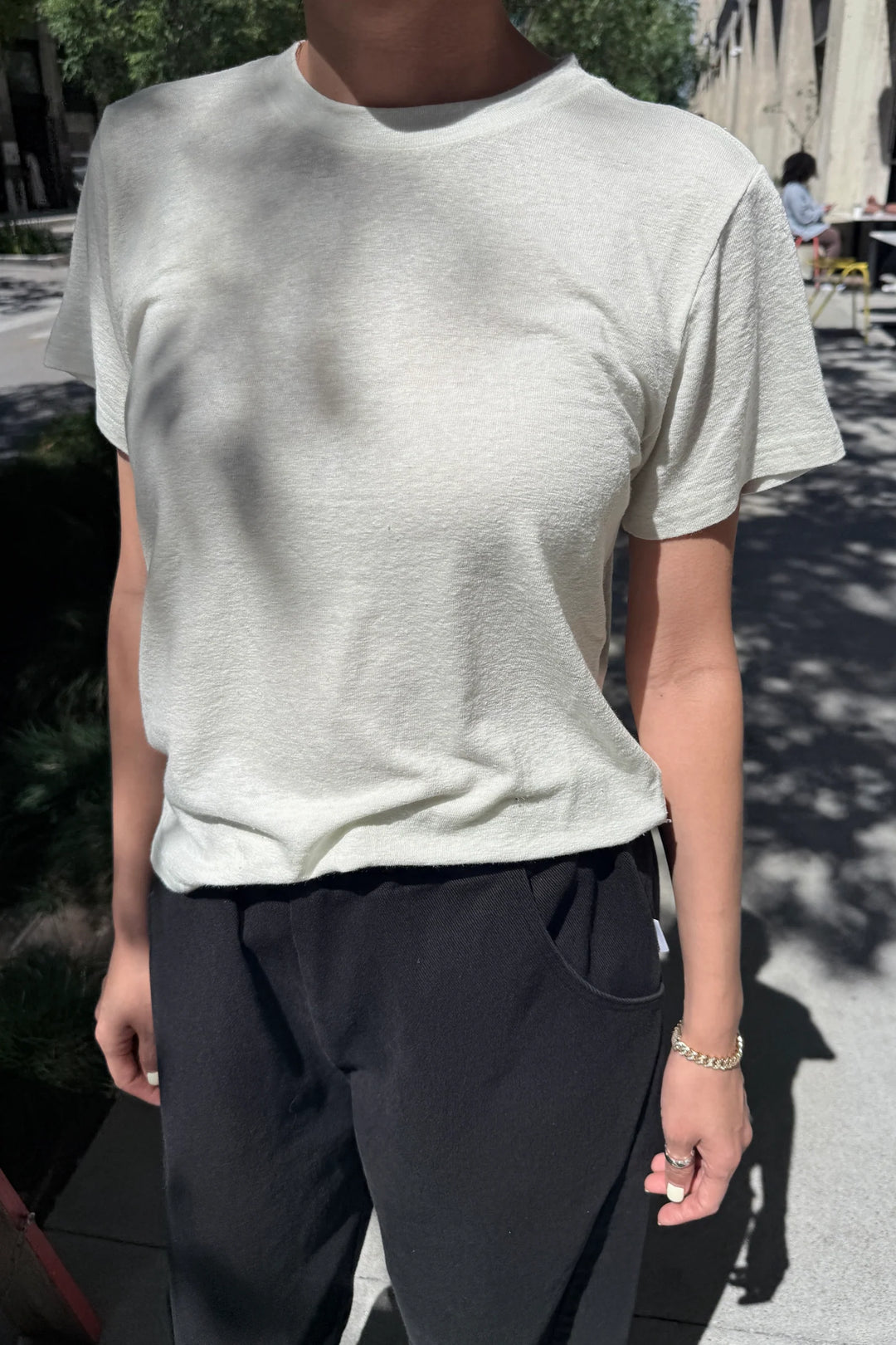 Le Bon Shoppe - Bo Linen Blend Tee in Salt