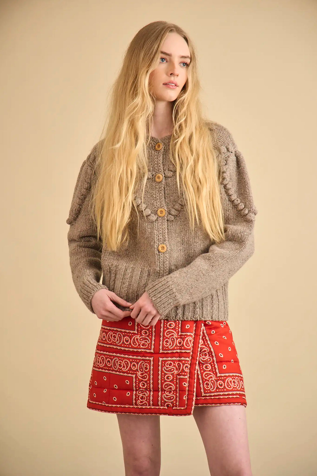 Hunter Bell – Bobble Sweater in Oatmeal