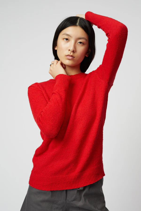 Atelier Delphine – Boucle Crewneck Top in Red