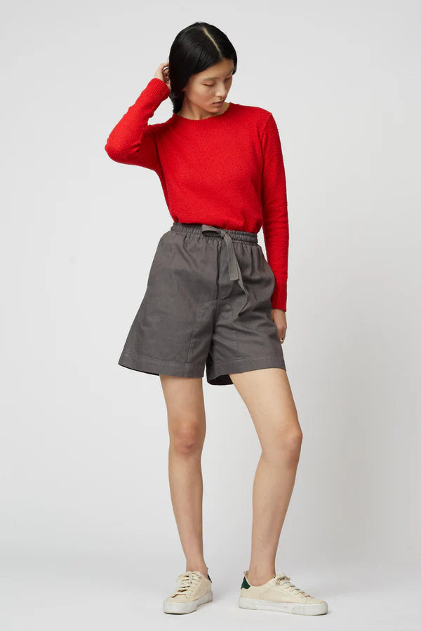 Atelier Delphine – Boucle Crewneck Top in Red