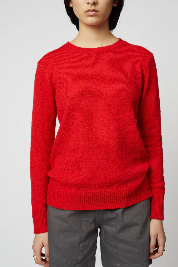 Atelier Delphine – Boucle Crewneck Top in Red