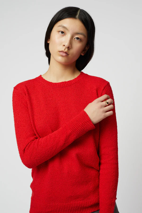 Atelier Delphine – Boucle Crewneck Top in Red