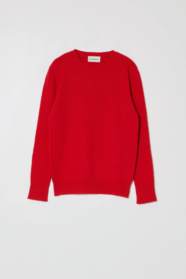 Atelier Delphine – Boucle Crewneck Top in Red