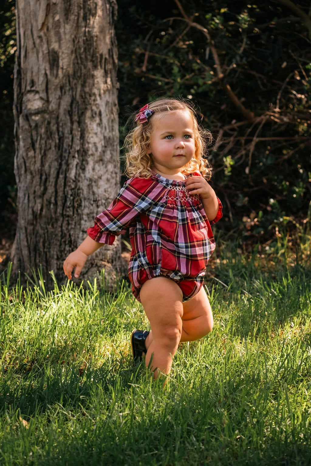 Wild Wawa- Nora Romper in Heritage Tartan