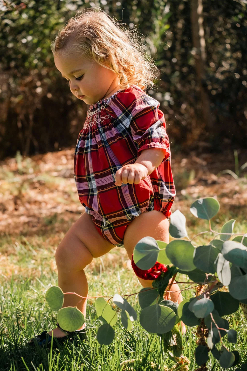 Wild Wawa- Nora Romper in Heritage Tartan