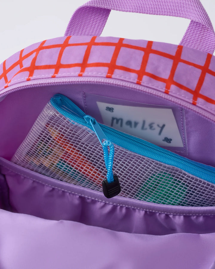Kindred Bravely -  Cool Kid Backpack in Magenta Grid