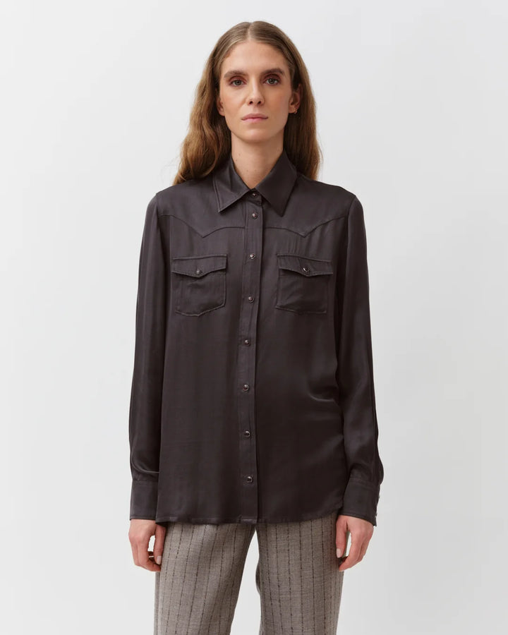 Diega - Coryda Button Down Blouse in Black