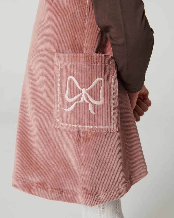 Copenhagen Colors- Corduroy Dress W Embroidery in Winter Rose