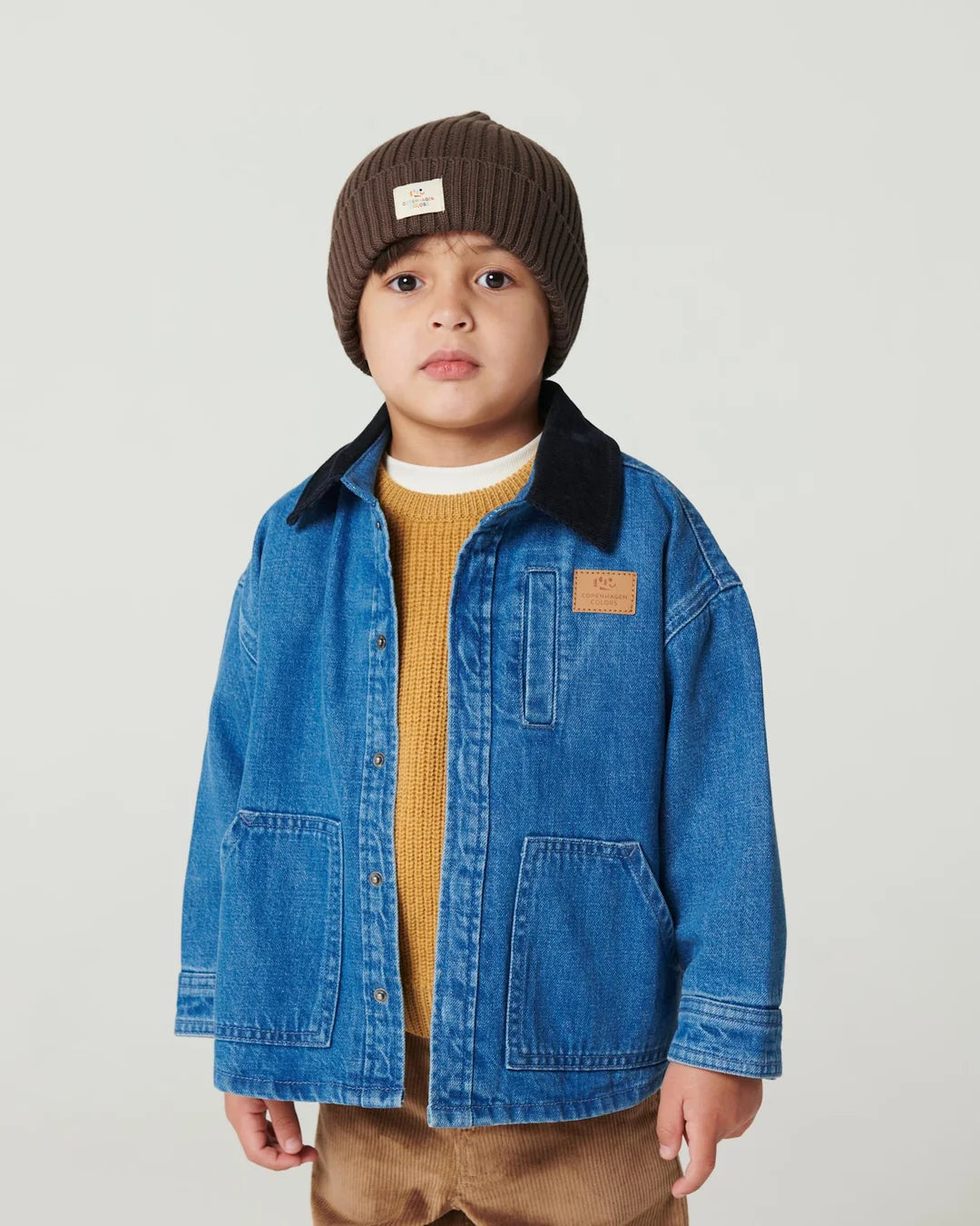 Copenhagen Colors- Denim Jacket W Corduroy Collar in Blue