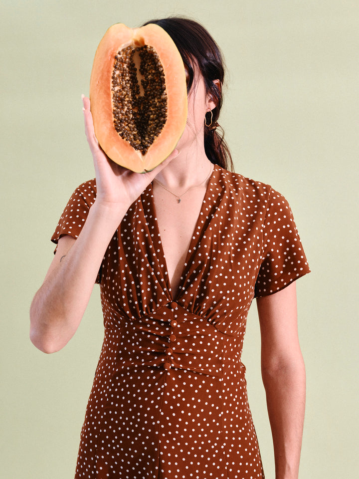 The Little Project  – Matilda Dress in Chestnut Dot
