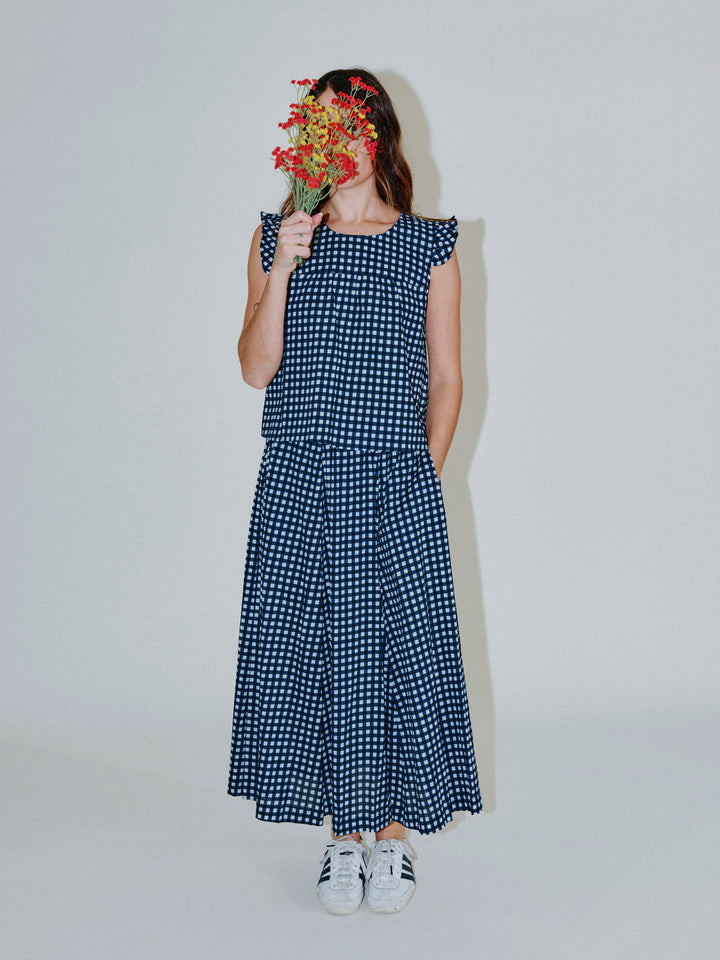 The Little Project  – Lulu Skirt in Midnight Check