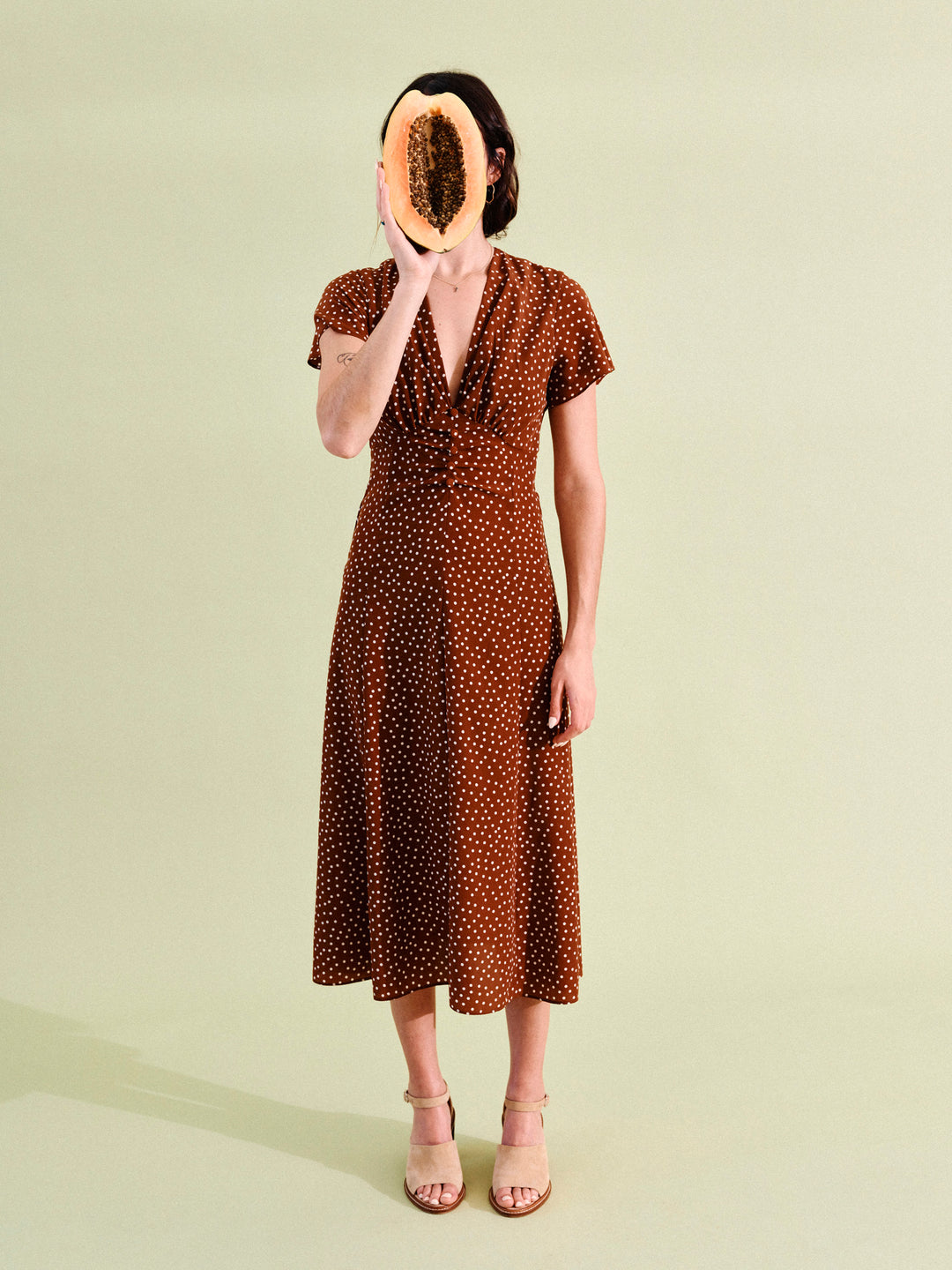 The Little Project – Matilda Dress in Chestnut Dot, M