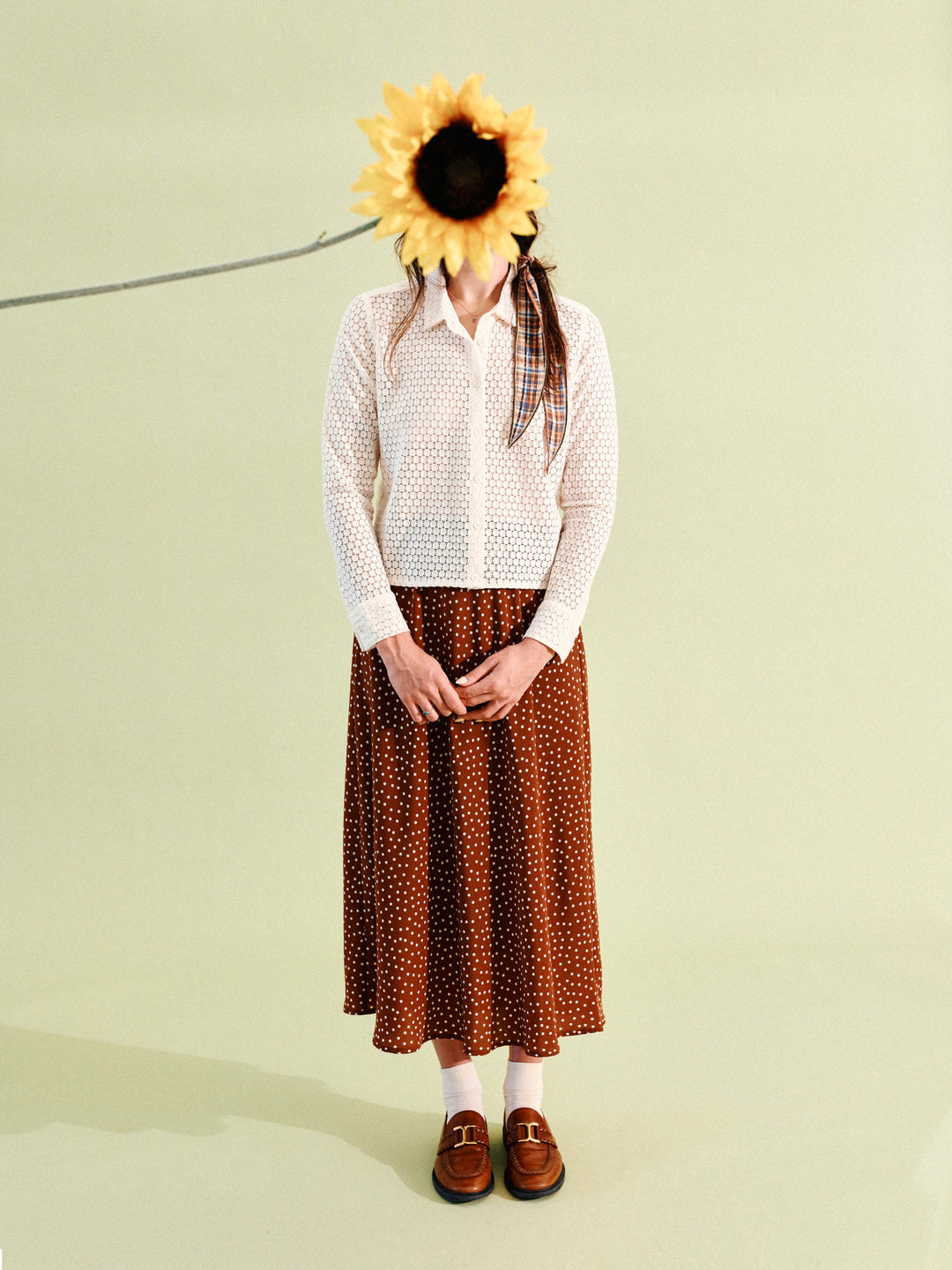 The Little Project  – Nina Skirt in Chestnut Dot