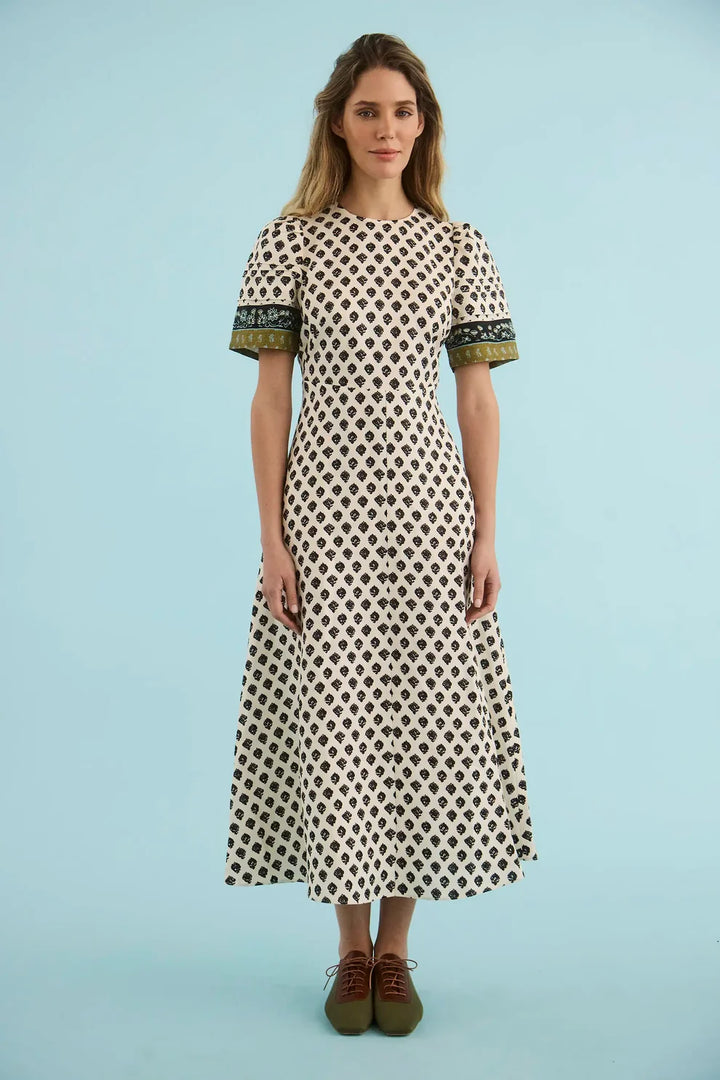 Hunter Bell - Casey Dress in Thistle & Vine Cream