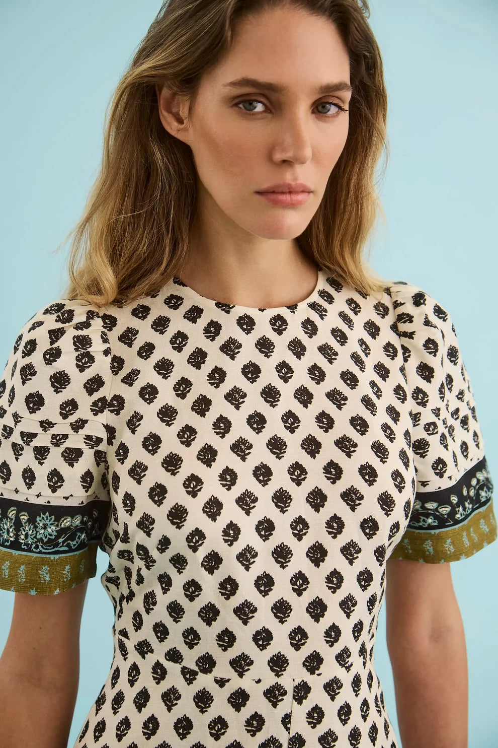 Hunter Bell - Casey Dress in Thistle & Vine Cream