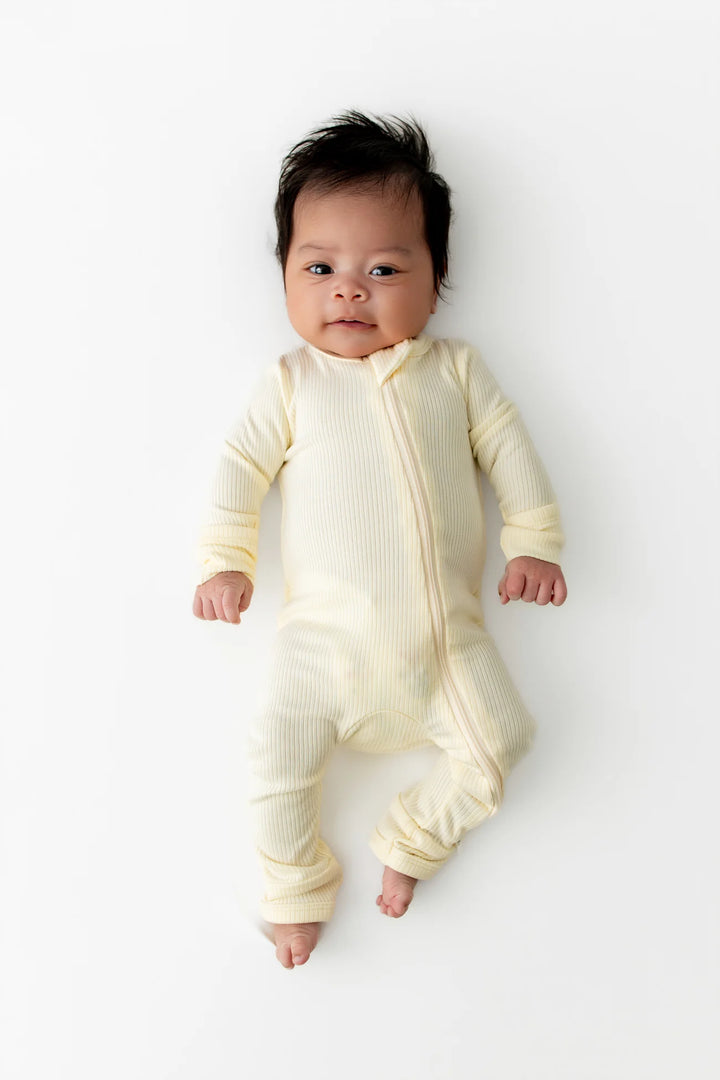 Kyte Baby - Ribbed Zippered Romper in Chamomile