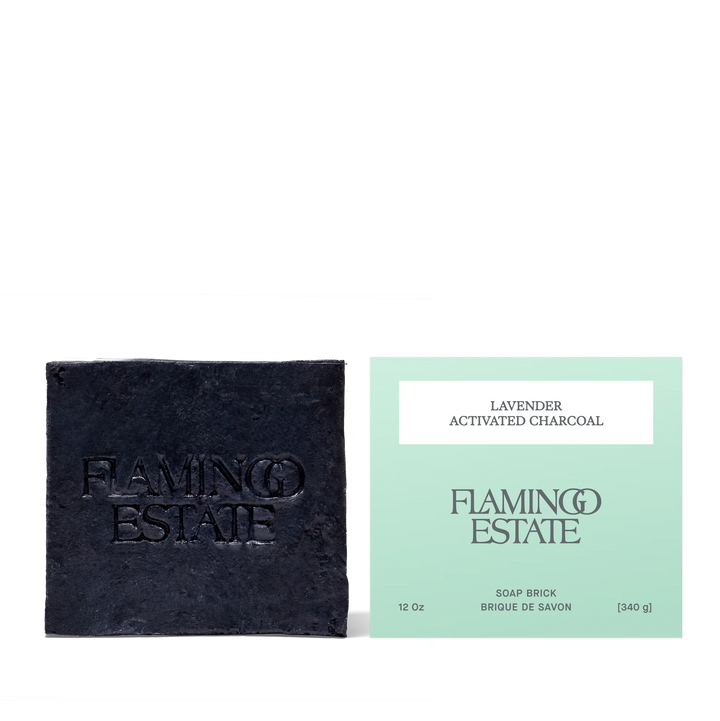 Flamingo Estate – Lavender Activated Charcoal Soap Brick