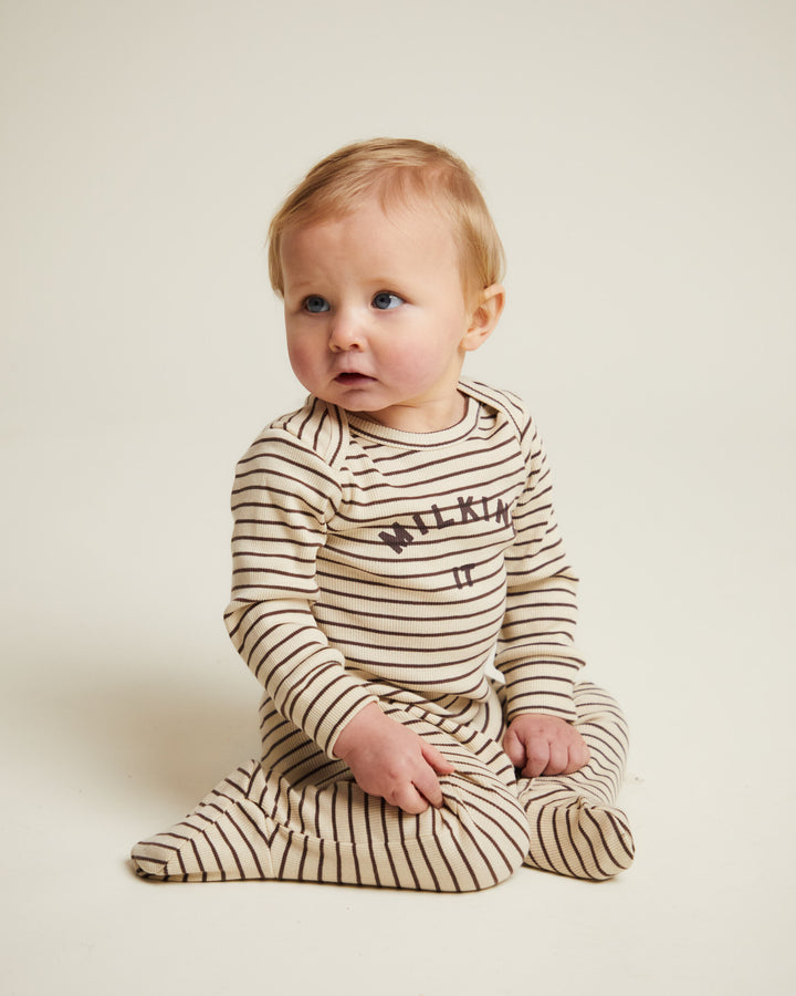 Claude & Co – Milking It Coco Stripe Onesie