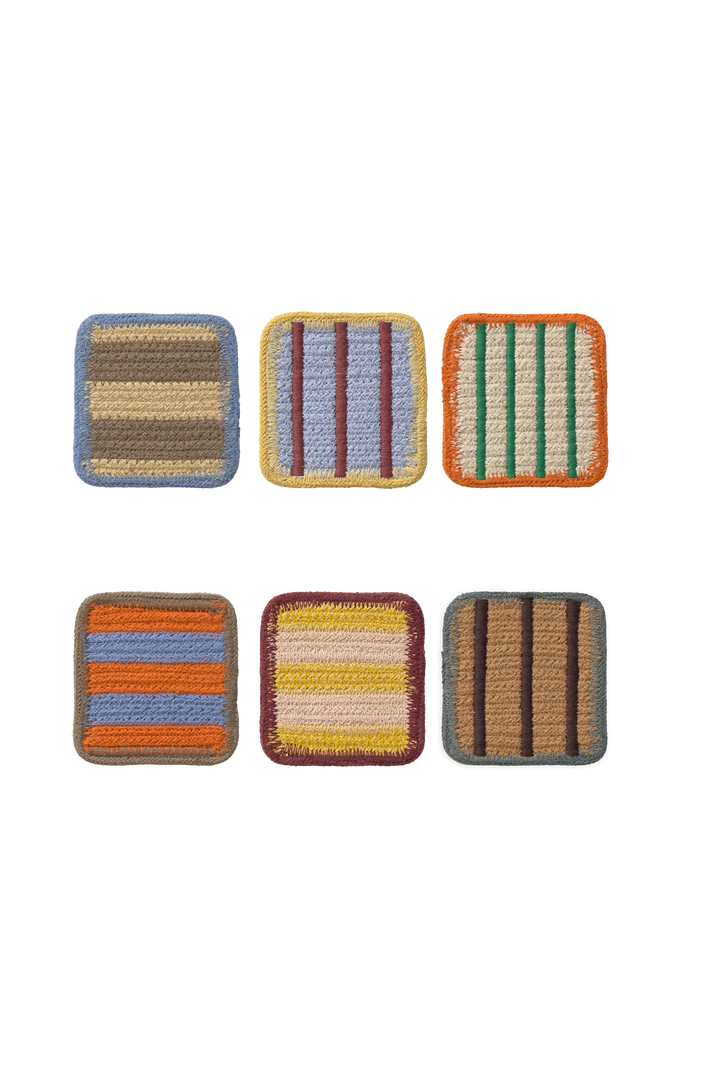 Lorena Canals – Set of 6 Colorful Textile Coasters