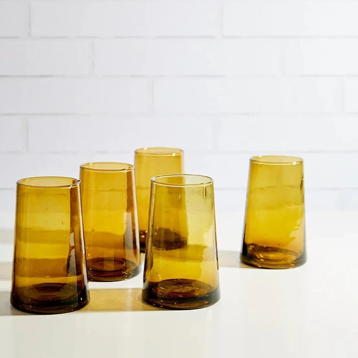 Verve Culture - Moroccan Cone Glassware in Amber