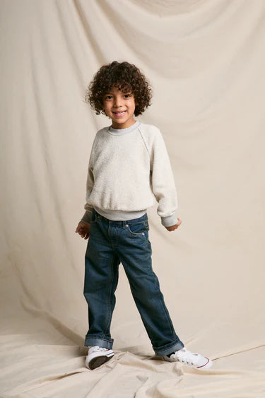 Perfect White Tee - Reverse Fleece Mini Ziggy Sweatshirt in Heather Grey