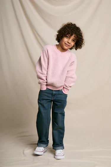 Perfect White Tee - Reverse Fleece Mini Ziggy Sweatshirt in Vintage Pink