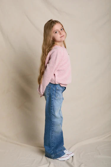 Perfect White Tee - Reverse Fleece Mini Ziggy Sweatshirt in Vintage Pink