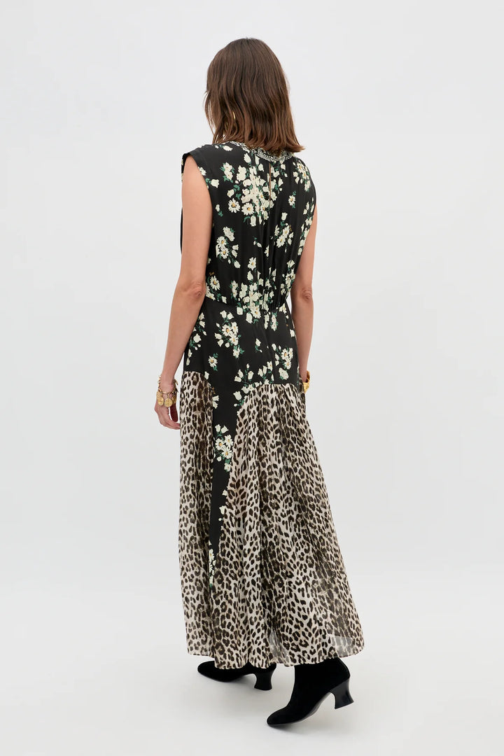 RIXO - Coralie Dress in Amelia Gremlin Mix Black