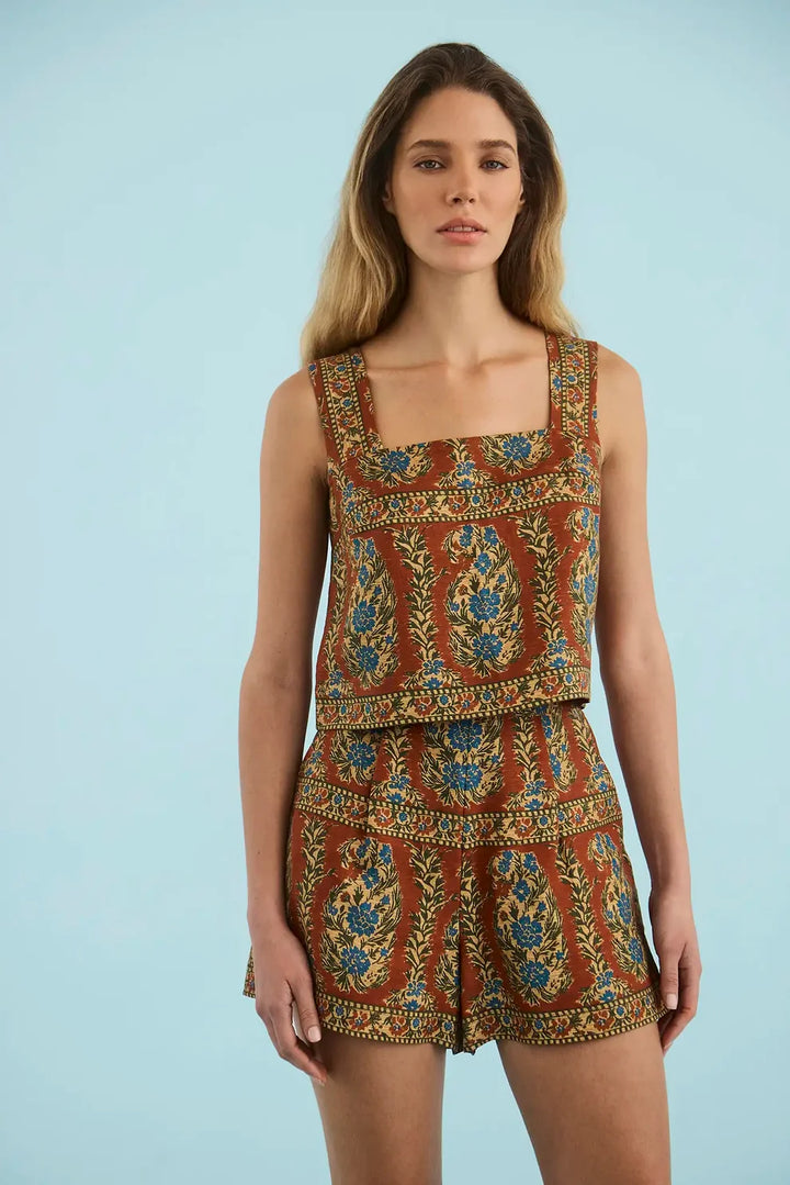 Hunter Bell – Corby Top in Amber Glen Brown