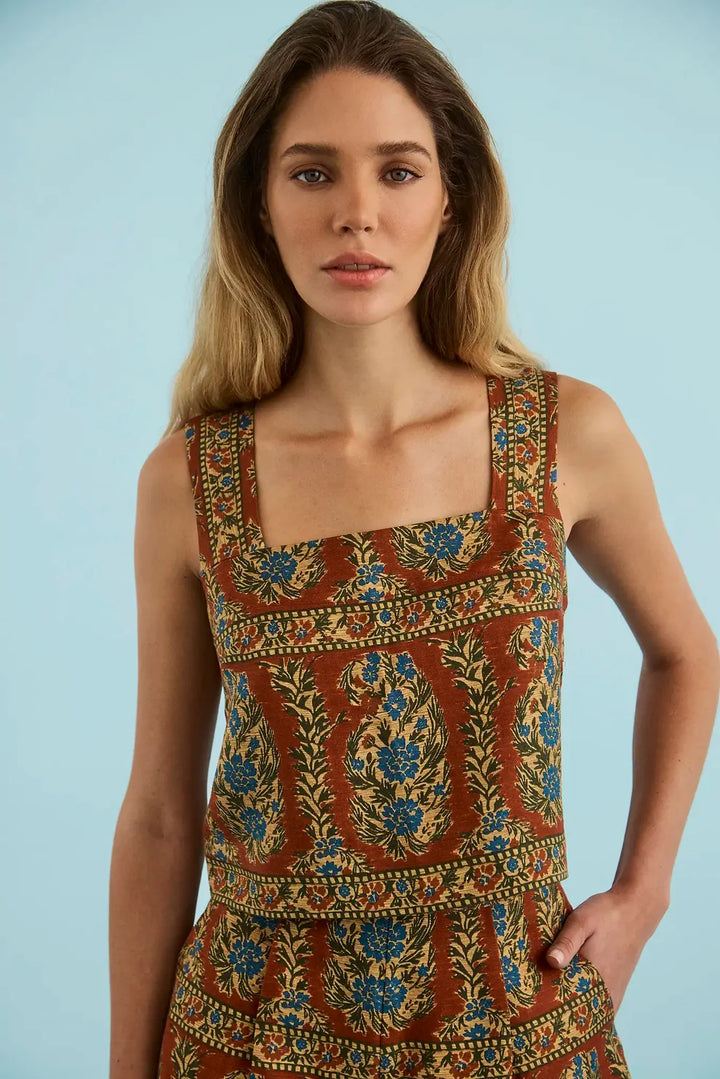 Hunter Bell – Corby Top in Amber Glen Brown