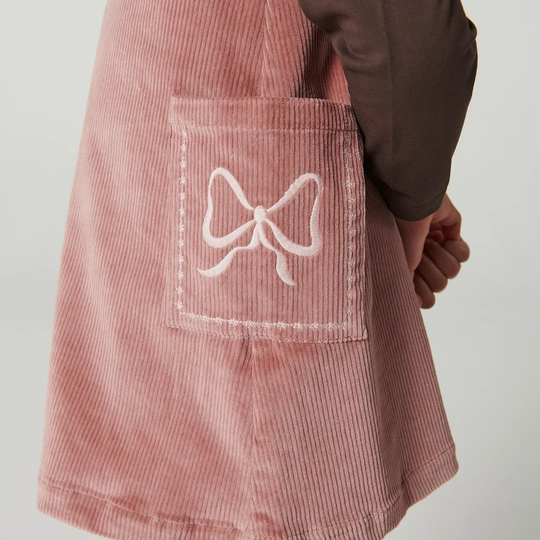 Copenhagen Colors- Corduroy Dress W Embroidery in Winter Rose