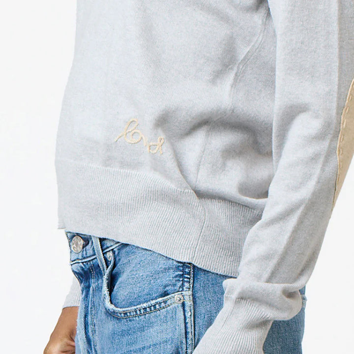 Kerri Rosenthal – Patchwork Cotton Pullover in Silver Fox