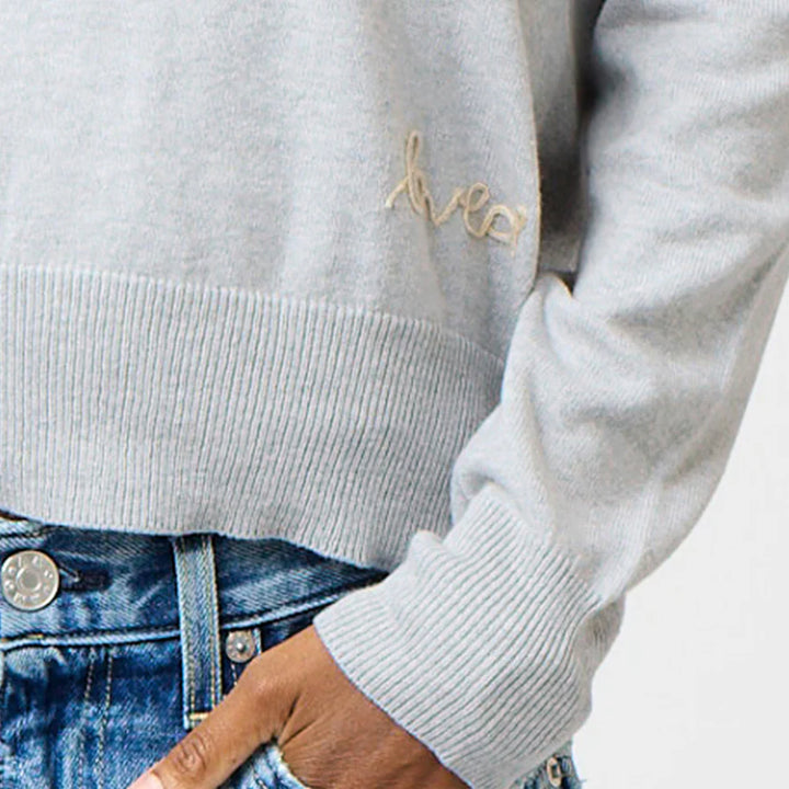 Kerri Rosenthal – Patchwork Cotton Pullover in Silver Fox