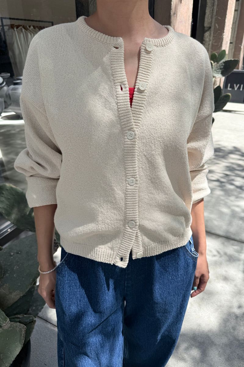 Le Bon Shoppe - Leila Cotton Cardigan in Naturel