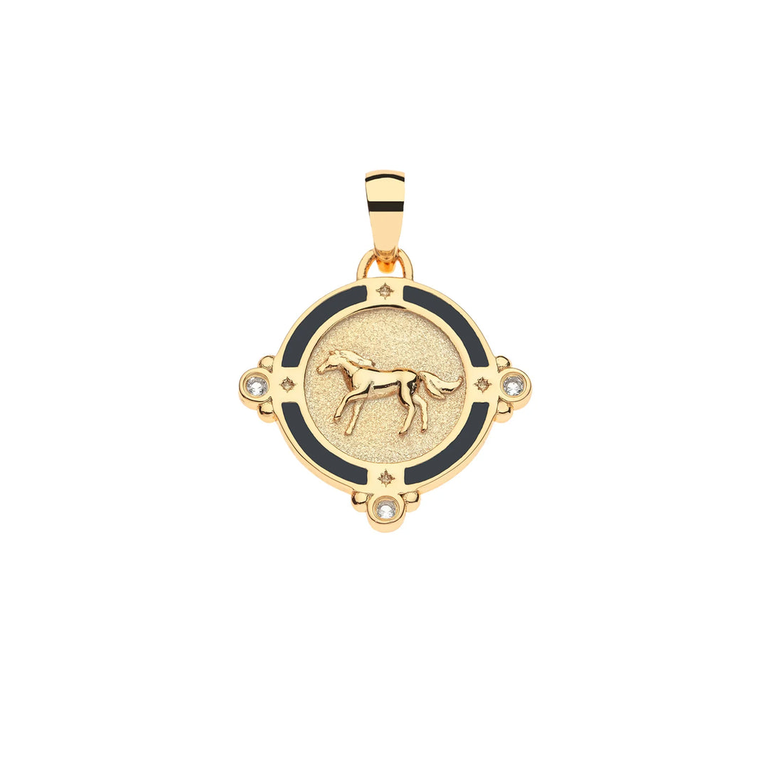 Jane Winchester - 'Courage' Horse Petite Embellished Pendant Necklace