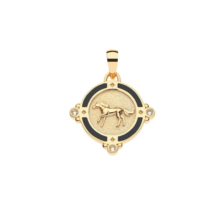Jane Winchester - 'Courage' Horse Petite Embellished Pendant Necklace