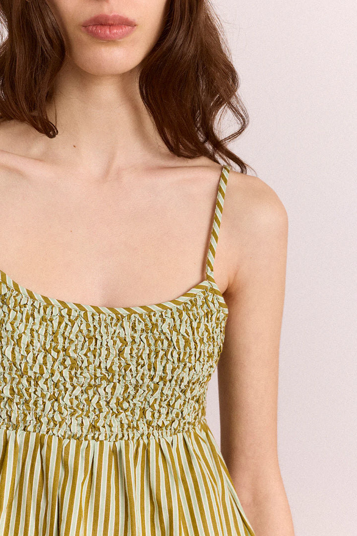 Damson Madder – Dinah Camisole in Basil Stripe