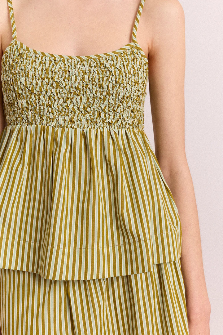Damson Madder – Dinah Camisole in Basil Stripe