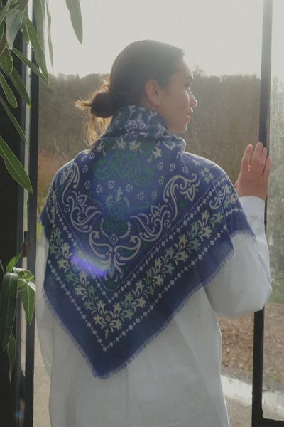 Maison Lecomte Flament – Wool Silk Blend Bandana in Deauville