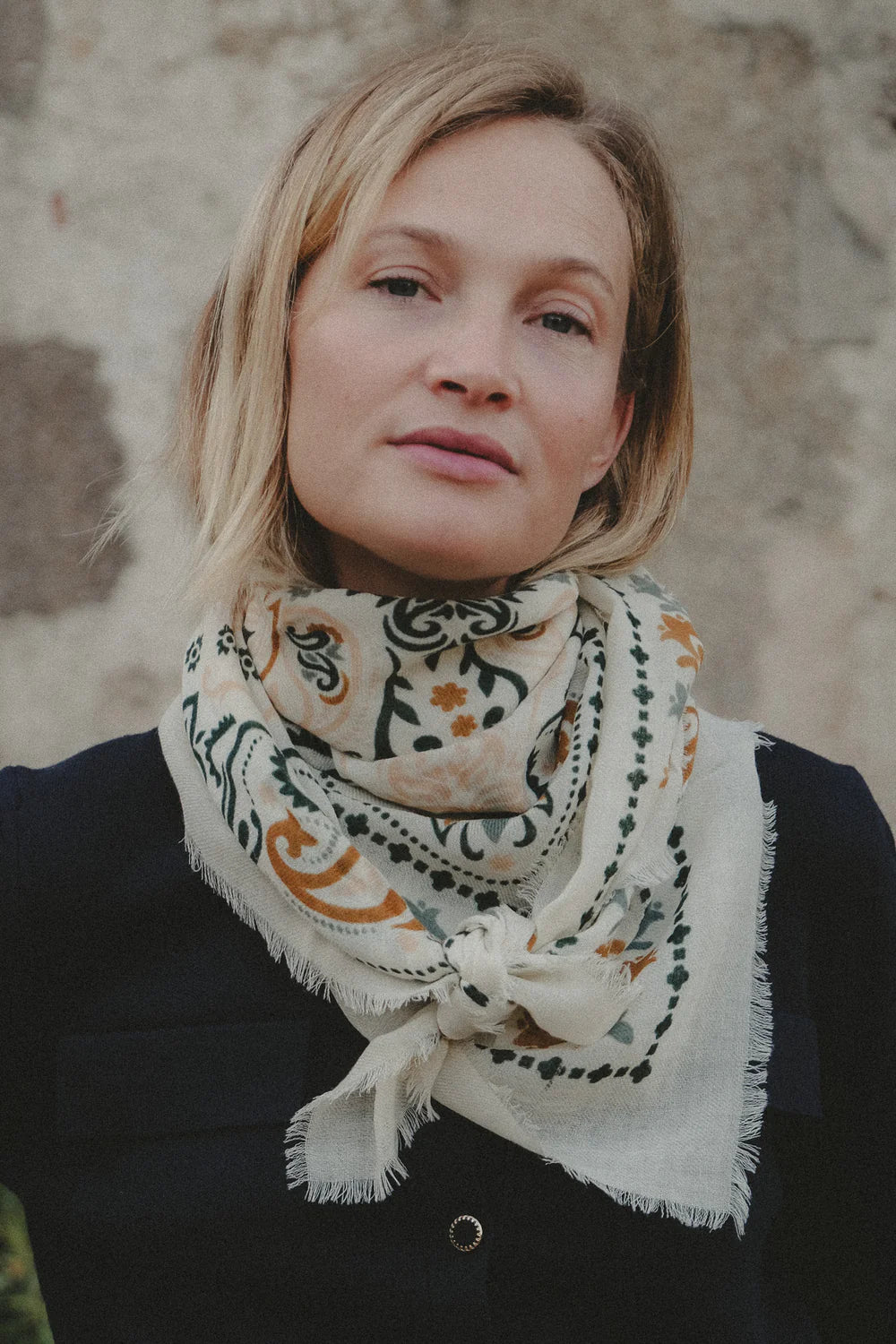 Maison Lecomte Flament – Wool Silk Blend Bandana in Mallorca