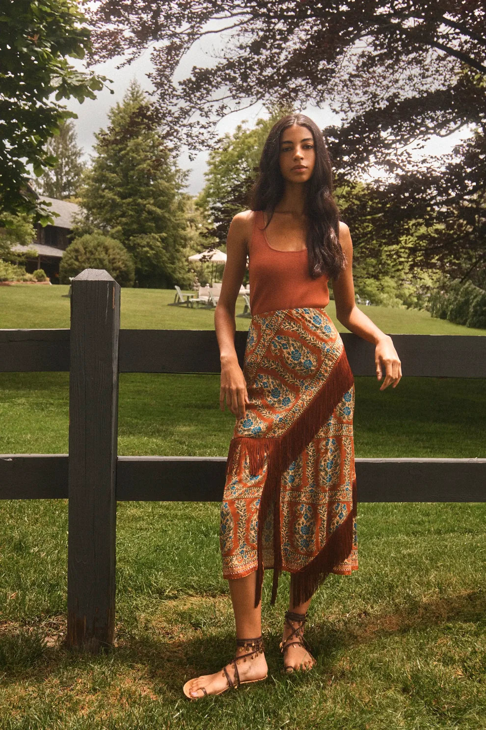 Hunter Bell – Allyne Skirt in Amber Glen Brown